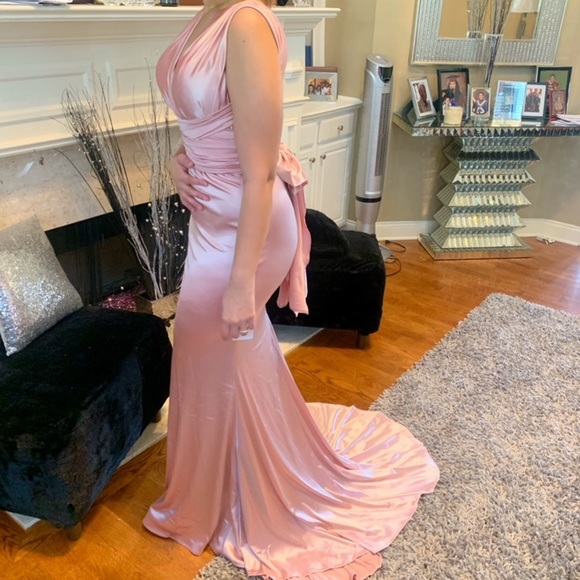 Portia and Scarlett satin mermaid gown - Picture 6 of 8